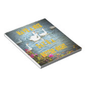 Wir verließ unseren Kunden immer zufrieden und zuf Notizblock (angewinkelt)