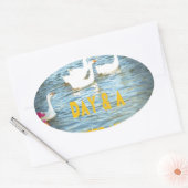 Wir verließ unseren Kunden immer zufrieden und zuf Ovaler Aufkleber (Umschlag)