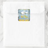 Wir verließ unseren Kunden immer zufrieden und zuf Quadratischer Aufkleber (Tasche)