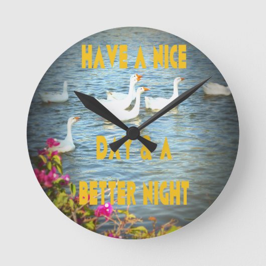 Wir verließ unseren Kunden immer zufrieden und zuf Runde Wanduhr (Vorderseite)