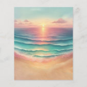 Wir Verlobt Ocean Beach Watercolor Summer Sun Flyer (Hinten)