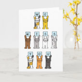 Wir vermissen, dass du Cartoon-Katzen hast Karte (Gelbe Blume)