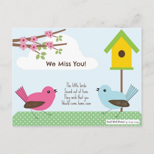 Wir vermissen dein Gedicht von Kindern Postkarte (Vorderseite)