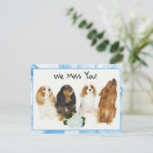 Wir vermissen dich! 4 Cavalier King Charles Postca Postkarte (Stehend Vorderseite)