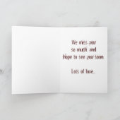 Wir vermissen dich... Grußkarte Karte (Innenseite)