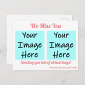 Wir vermissen dich Personalisiert Postkarte (Vorne/Hinten)