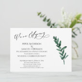 Wir veröffentlichen Empfang-Nur-Grün-Blätter Einladung (Stehend Vorderseite)