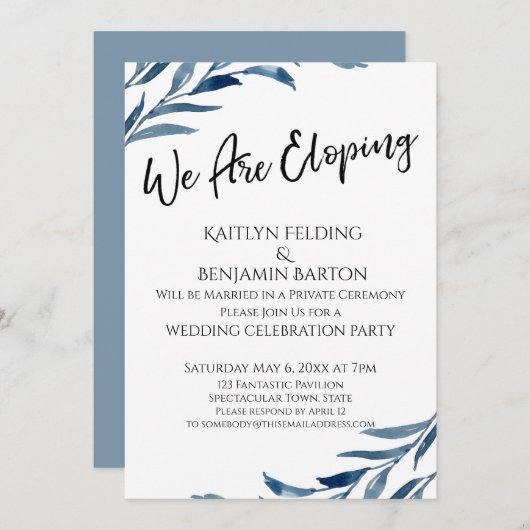 Wir veröffentlichen Empfang-only blaulackierte Blä Einladung (Vorne/Hinten)