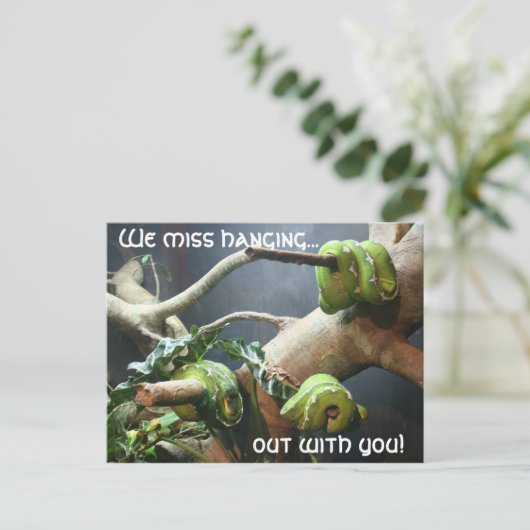 Wir verpassen es, mit dir auszuhängen postkarte (Stehend Vorderseite)