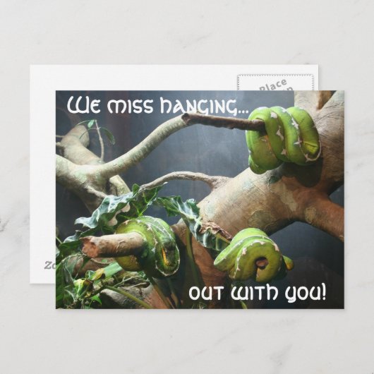 Wir verpassen es, mit dir auszuhängen postkarte (Vorne/Hinten)