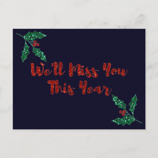 Wir verpassen Ihre Ferienkarte mit sozialer Distan Postkarte (Vorderseite)