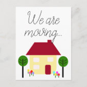 Wir verschieben eine neue Adresse Ankündigungspostkarte (Vorderseite)