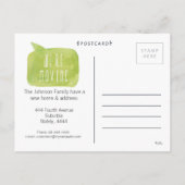 Wir verschieben neue Address House Zuhause Foto Po Ankündigungspostkarte (Rückseite)