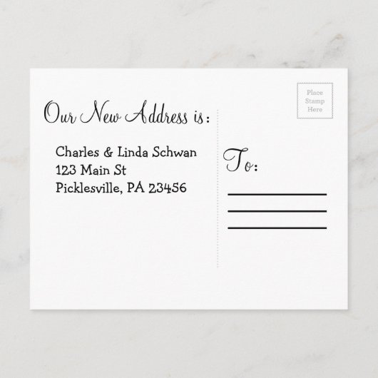 Wir verschieben Retro Van Notification Postkarten (Rückseite)