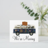 Wir verschieben Retro Van Notification Postkarten (Stehend Vorderseite)