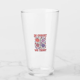 Wir vertrauen auf Christus Florales christliches V Glas