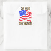 Wir vertrauen auf die amerikanische Flagge Runder Aufkleber (Tasche)