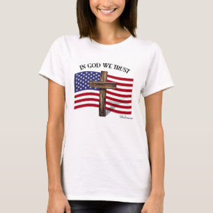 Wir vertrauen auf Gott mit der US-Flagge T-Shirt