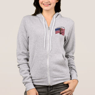 Wir vertrauen auf Gott mit rauem Kreuz und US-Flag Hoodie