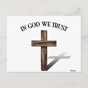 Wir vertrauen auf Gott mit robustem Kreuz Postkarte