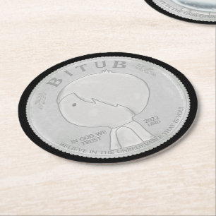 Wir vertrauen Gott Runder Pappuntersetzer