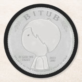 Wir vertrauen Gott Runder Pappuntersetzer (Vorderseite)