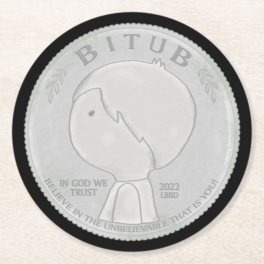 Wir vertrauen Gott Runder Pappuntersetzer (Vorderseite)