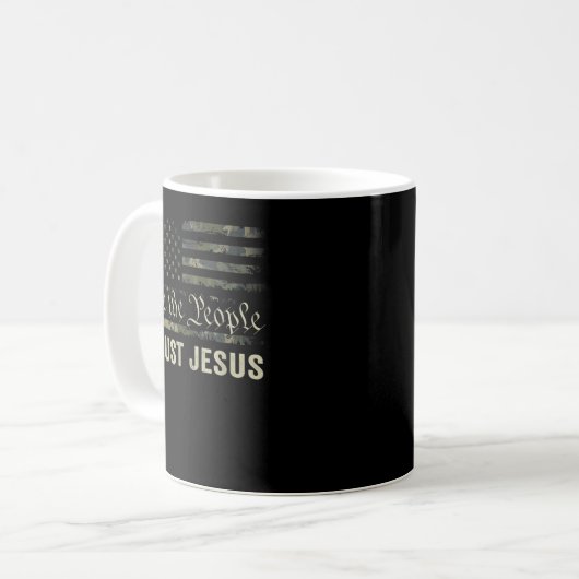 Wir vertrauen Jesus - Patriotic Christlich Ca Kaffeetasse (Vorderseite Links)