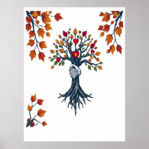 Wir wachsen zusammen - symbolischer Baum der Einhe Poster