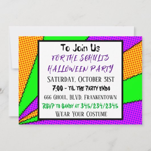 Wir wagen dich | HALLOWEEN-PARTY Einladung (Rückseite)