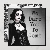 Wir wagen es, dass du kommst | HALLOWEEN-PARTY Einladung (Vorne/Hinten)