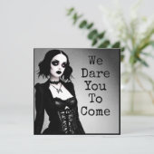Wir wagen es, dass du kommst | HALLOWEEN-PARTY Einladung (Stehend Vorderseite)