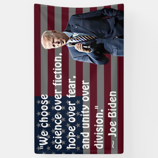 Wir wählen Wissenschaft und Hoffnung Joe Biden Zit Banner (Vertikal)
