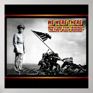 WIR WAREN 1945 MIT NEGRO MARINES POSTER