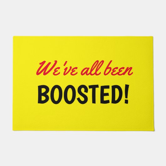 Wir waren alle gestärkt Impfstoff Text gelb Doorma Fußmatte (Vorderseite)