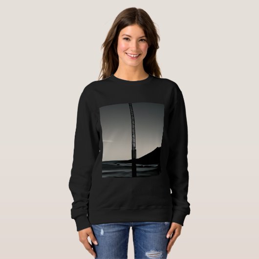 Wir waren hier Frauen schwarzes Sweatshirt (Vorne ganz)