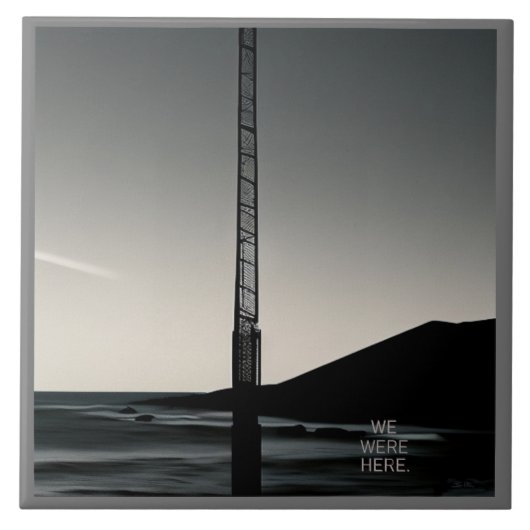 Wir waren hier Text große Keramik Fliesen (Vorderseite)