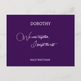 Wir waren zusammen Walt Whitman personalisiert Postkarte