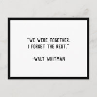 Wir waren zusammen Whitman Zitat Postkarte