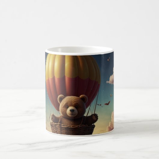 Wir warten schon! Braun-Baby-Duschbär Kaffeetasse (Mittel)