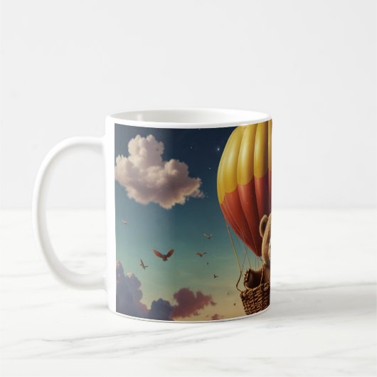 Wir warten schon! Braun-Baby-Duschbär Kaffeetasse (Links)