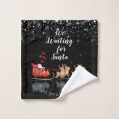 Wir Wartete für Santa Ho! Ho! Ho! Winterurlaub Badhandtuch Set (Waschlappen)