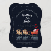 Wir Wartete für Santa Ho! Ho! Ho! Winterurlaub Einladung (Vorne/Hinten)