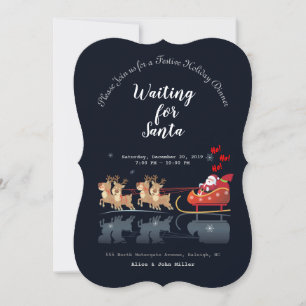 Wir Wartete für Santa Ho! Ho! Ho! Winterurlaub Einladung