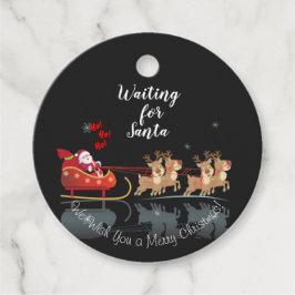 Wir Wartete für Santa Ho! Ho! Ho! Winterurlaub Geschenkanhänger