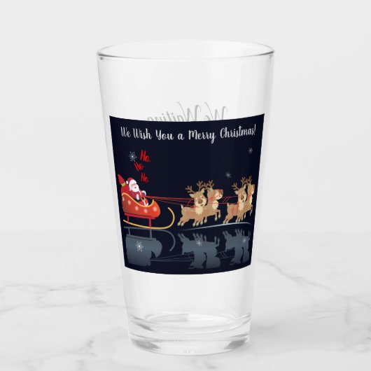 Wir Wartete für Santa Ho! Ho! Ho! Winterurlaub Glas (Vorderseite)
