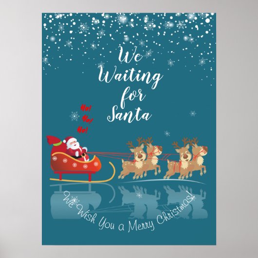 Wir Wartete für Santa Ho! Ho! Ho! Winterurlaub Poster (Vorne)