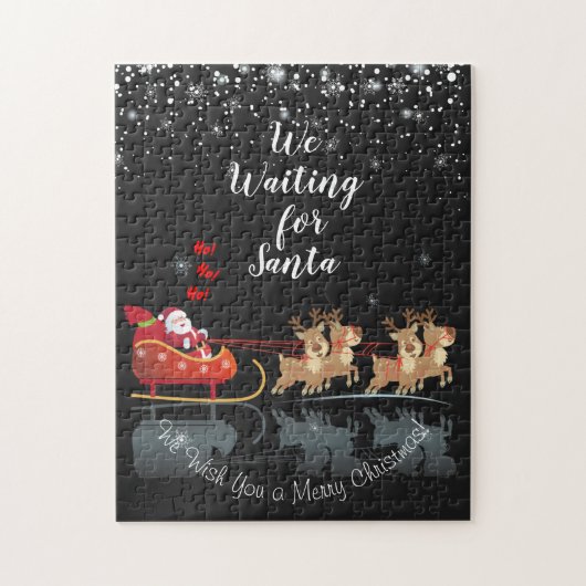 Wir Wartete für Santa Ho! Ho! Ho! Winterurlaub Puzzle (Vertikal)