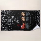 Wir Wartete für Santa Ho! Ho! Ho! Winterurlaub Strandtuch (Vorderseite)