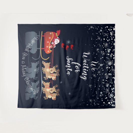 Wir Wartete für Santa Ho! Ho! Ho! Winterurlaub Wandteppich (Vorderseite (Horizontal))